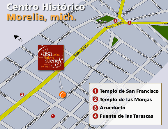 Mapa de localización Hotel Casa de los dulces sueños Morelia México
